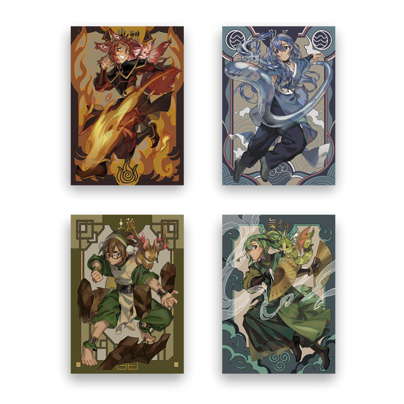 Avatar of the Elements Sleeves (Set of 4 70ct JP/Standard Sizes) – Mana Moon