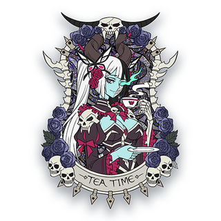 Hela "Tea Time" 4in Glitter Enamel Pin + FREE Vinyl Sticker