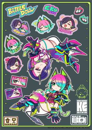 Battle Dolls Vinyl Sticker Sheet