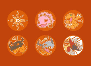 Digi Destined: Courage & Friendship Metal Plated Dice (Set of 2)