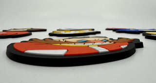 Blue Blur Rubber Coasters (Set of 9)