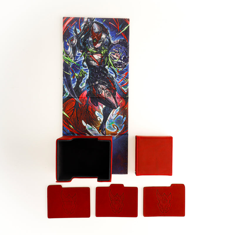 Red Belle - Crimson Curse - Genuine Leather Dicewinder Deck Box