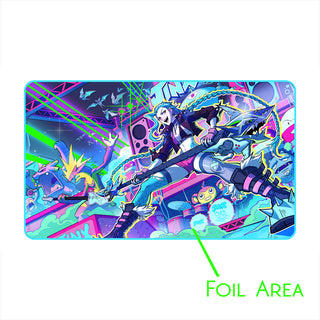 ROCK-it Girl! - NEON - 1-Player Deluxe Foil Rubber Playmat