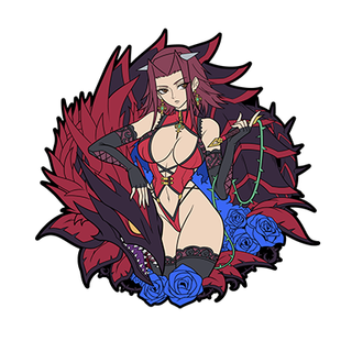 Rose Witch 4in Glitter Enamel Pin