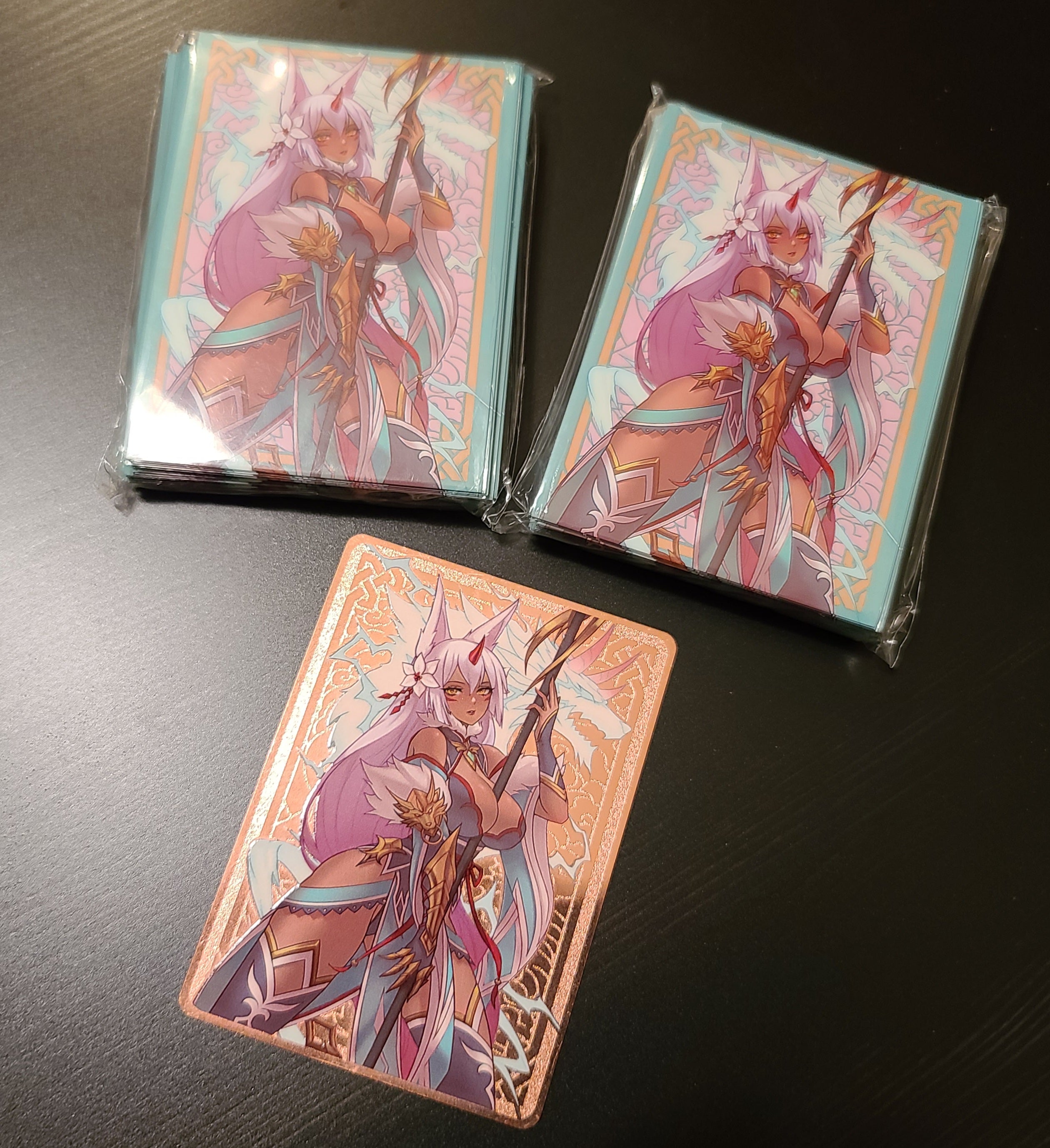 manamoon card sleeves Farra, The White Wolf 100 Sleeves + Field Center Discount Bundle – Mana Moon