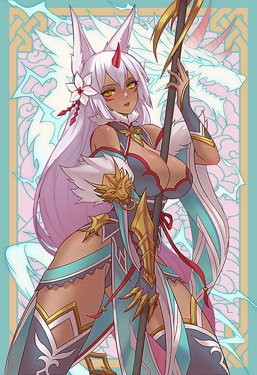 Farra, The White Wolf Sleeves (50ct YGO & MTG Sizes)