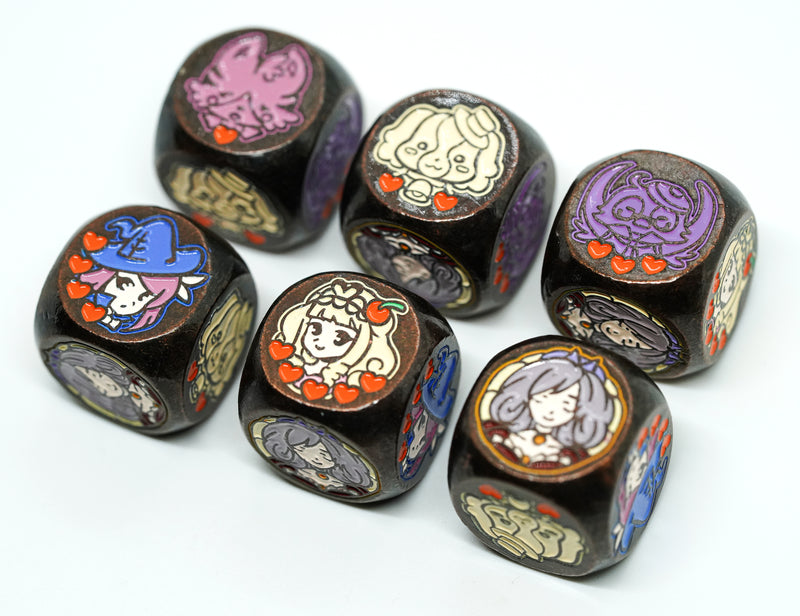 Chocolate Bordeaux Chipless Metal Dice (Set of 2)